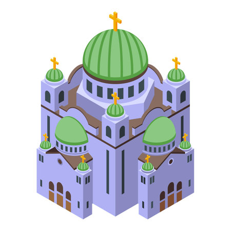 Serbia cathedral icon isometric vector. Travel map. Nation cityのイラスト素材