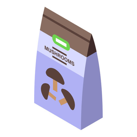 Mushroom pack icon isometric vector. Shiitake food. Fungi botanicalのイラスト素材