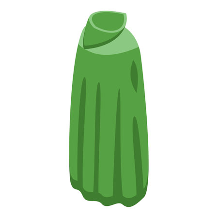 Green cloak icon isometric vector. Hero cape. Super mantleのイラスト素材