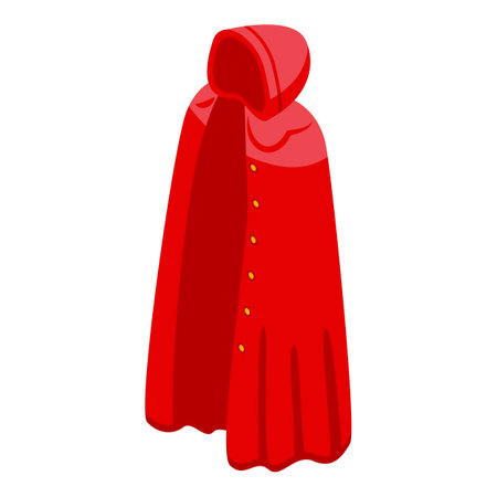 Red cloak icon isometric vector. Cape hero. Cloth backのイラスト素材