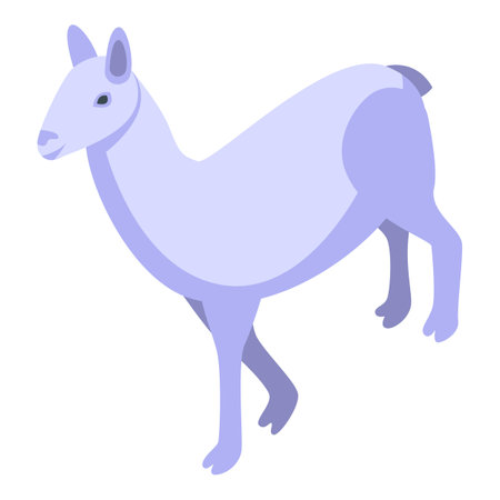 White animal icon isometric vector. Cute lama. Cool babyのイラスト素材