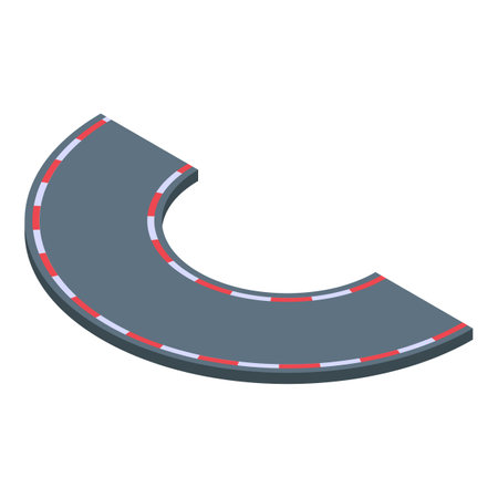 Racetrack road icon isometric vector. Car track. Race circuitのイラスト素材