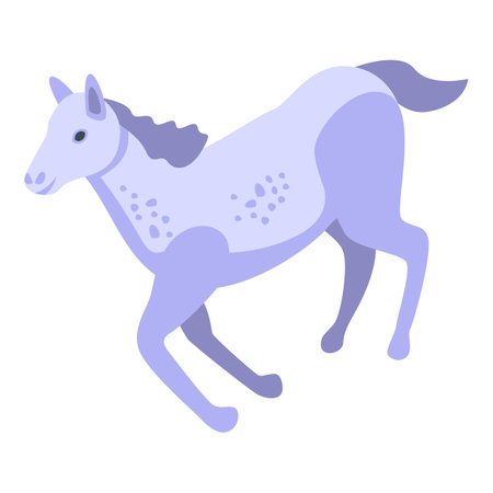 White horse icon isometric vector. Animal jockey. Sport racetrackのイラスト素材