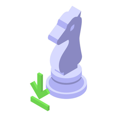 Horse move icon isometric vector. Chess online. Game boardのイラスト素材
