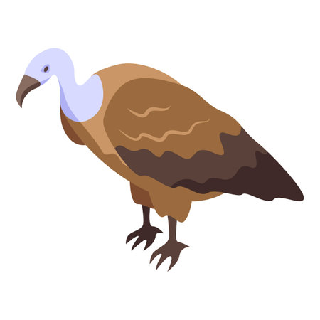 Vulture bird icon isometric vector. Animal condor. Mascot shapeのイラスト素材
