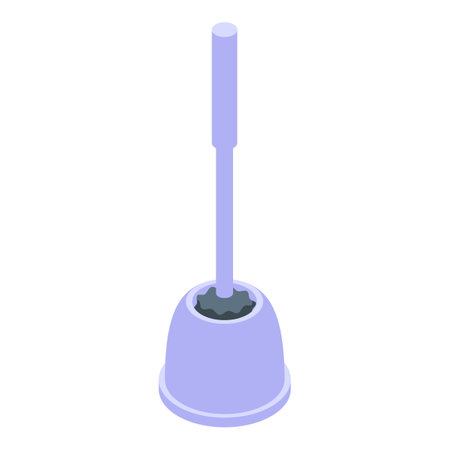 Clean toilet brush icon isometric vector. Wc bowl. Public cleaningのイラスト素材