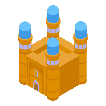 Uzbekistan mosque icon isometric vector. Tashkent architecture. Tourism travelのイラスト素材