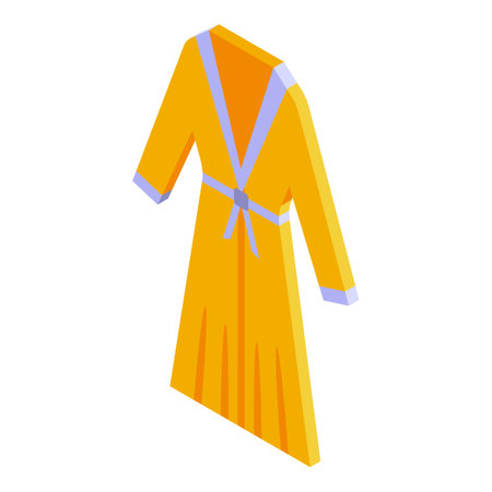 Yellow robe icon isometric vector. Fabric soft. Bathroom textileのイラスト素材
