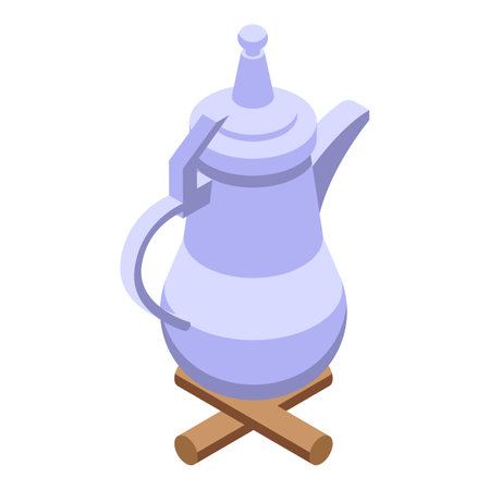 Tea pot icon isometric vector. Camp desert. Camer arabのイラスト素材