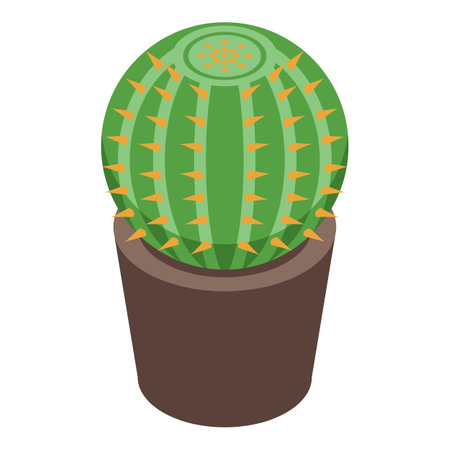 Cactus pot icon isometric vector. Desert tent. Islamic personのイラスト素材