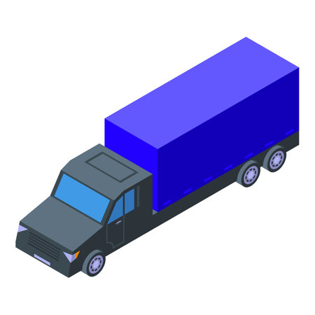 Glass factory truck icon isometric vector. Window production. Molten plateのイラスト素材