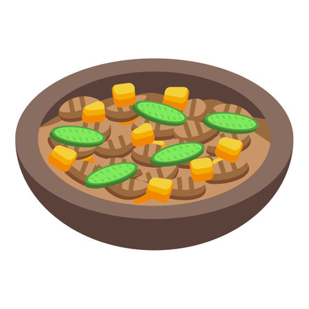 Bean food icon isometric vector. Portugal cuisine. Meal dishのイラスト素材