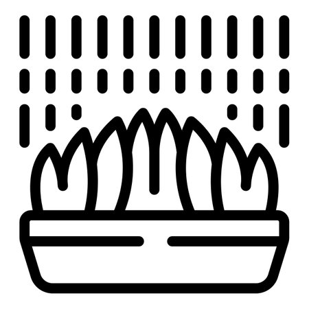 Plant pot rain icon outline vector. Home garden. Flower houseのイラスト素材