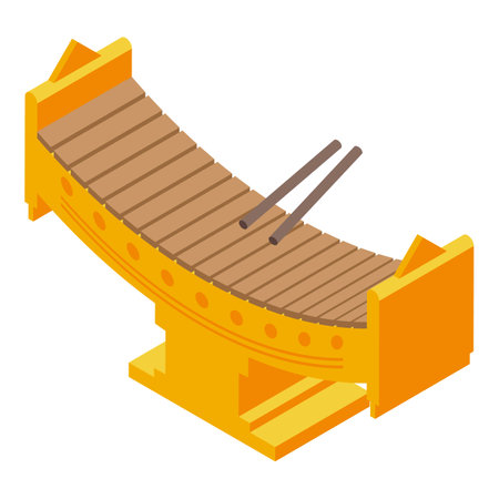 Myanmar musical instrument icon isometric vector. Travel map. Asia aecのイラスト素材
