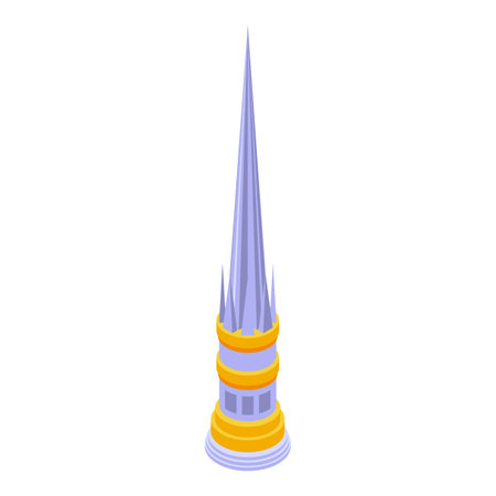 Myanmar tower icon isometric vector. Culture architecture. Country traditionalのイラスト素材