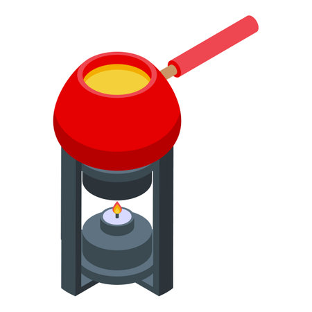 Melted fondue icon isometric vector. Cheese food. Cooking potのイラスト素材