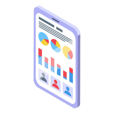 Tablet trend watcher icon isometric vector. Job career. Office successのイラスト素材