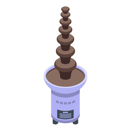 Big chocolate fountain icon isometric vector. Fondue cocoa. Waterfall machineのイラスト素材