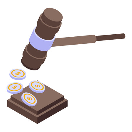 Lobbyist gavel icon isometric vector. Pr campaign. Meeting supportのイラスト素材