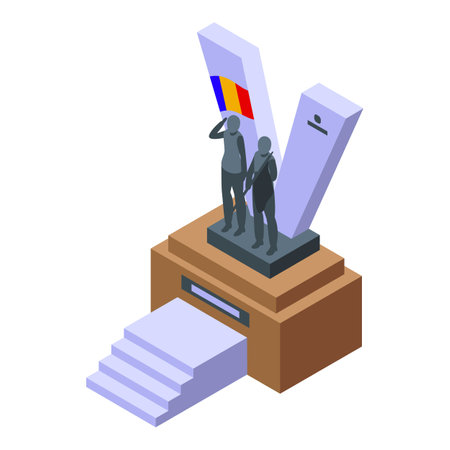 Republic chad statue icon isometric vector. Patriotic nation. Emblem patrioticのイラスト素材