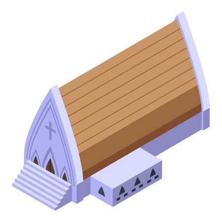 Republic chad church icon isometric vector. Africa travel. State patriotismのイラスト素材