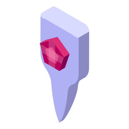Ruby tooth design icon isometric vector. Oral brush. Clean teethのイラスト素材
