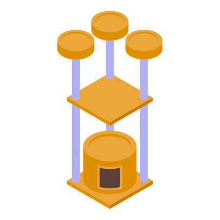 Cat toy house icon isometric vector. Pet food. Care vetのイラスト素材