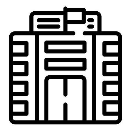 School building icon outline vector. Learn online. Classroom earlyのイラスト素材