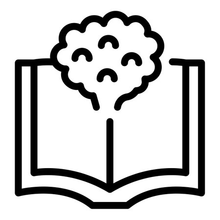 Brain book learn icon outline vector. Children school. Classroom geniusのイラスト素材