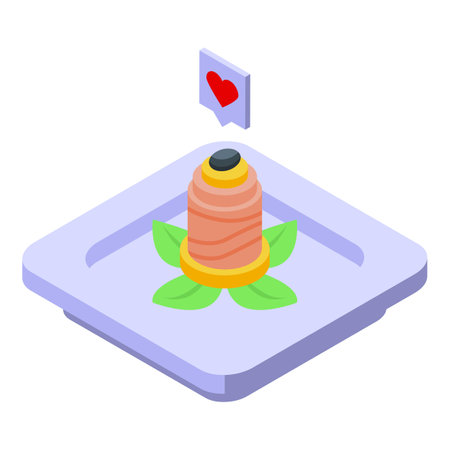 Review sushi roll icon isometric vector. Food critic. Safety cookingのイラスト素材