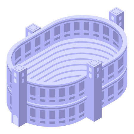 Travel amphitheater icon isometric vector. City building. Scene cultureのイラスト素材