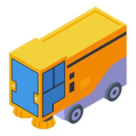 Street sweeper icon isometric vector. Road cleaner. Machine cleaningのイラスト素材
