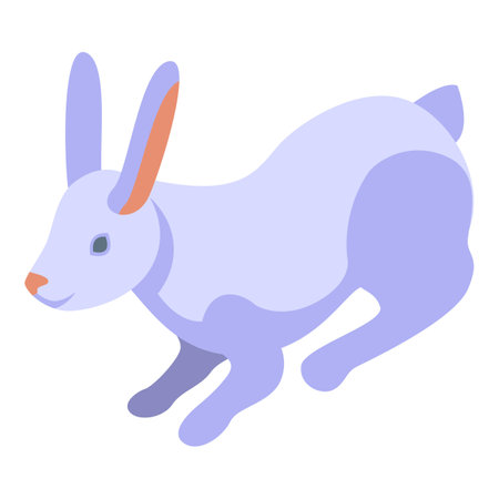 White big rabbit icon isometric vector. Dutch animal. Easter petのイラスト素材