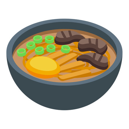 Ramen icon isometric vector. Asian food. Cuisine menuのイラスト素材