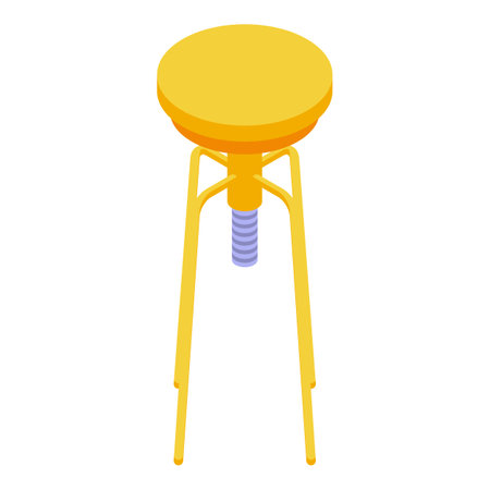 Yellow bar stool icon isometric vector. Modern chair. Interior woodのイラスト素材