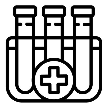 Medical test tubes icon outline vector. Clinic emergency. Care healthのイラスト素材