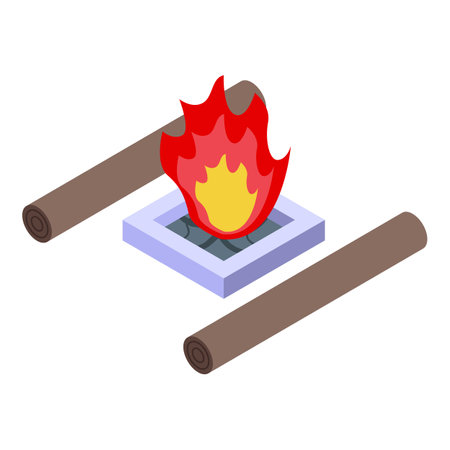 Fire swim camp icon isometric vector. Slide wall. Pool partyのイラスト素材
