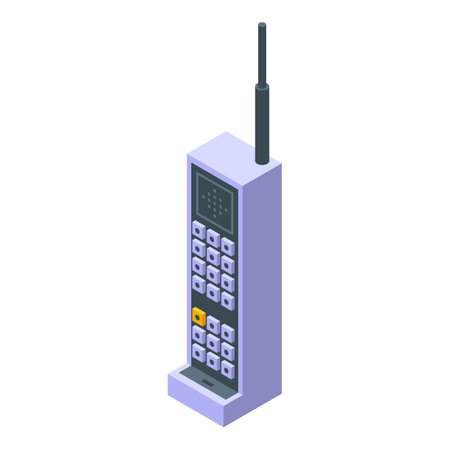Analogue wireless telephone icon isometric vector. Retro old. Device designのイラスト素材