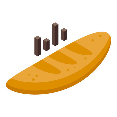Bread diet icon isometric vector. Sport health. Digital planのイラスト素材