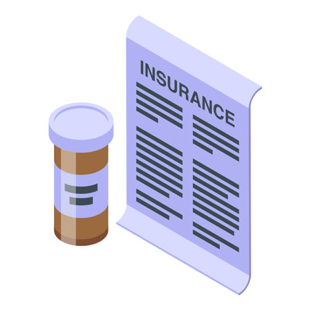 Insurance paper icon isometric vector. Medical card. Care patientのイラスト素材
