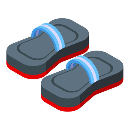 Kitesurfing slippers icon isometric vector. Air wave. Kite surfのイラスト素材
