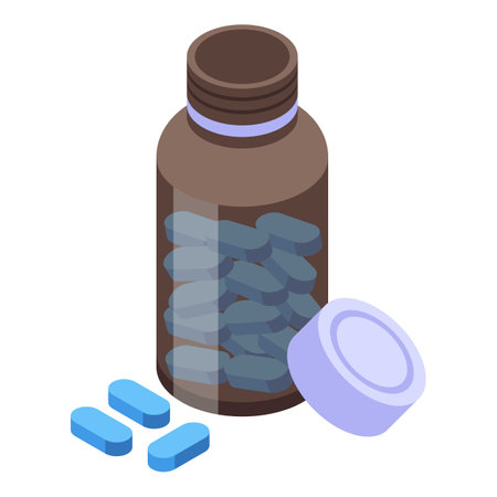 Adult pills icon isometric vector. Health disease. Fat lazyのイラスト素材