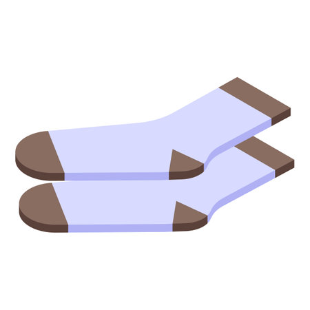 Textile socks icon isometric vector. Winter sock. Pair accessoryのイラスト素材