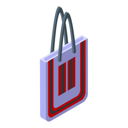 Fabric eco bag icon isometric vector. Handle cloth. Ecobag canvasのイラスト素材
