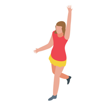 Girl acrobat icon isometric vector. Circus woman. Female artのイラスト素材