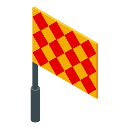 Referee flag icon isometric vector. Soccer card. Game playerのイラスト素材