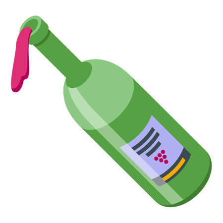 Georgian wine bottle icon isometric vector. Bread food. Cooking cuisineのイラスト素材