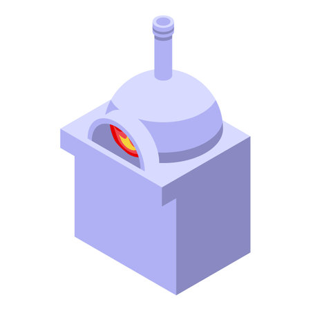 Fire cooking icon isometric vector. Food bread. Dinner mealのイラスト素材
