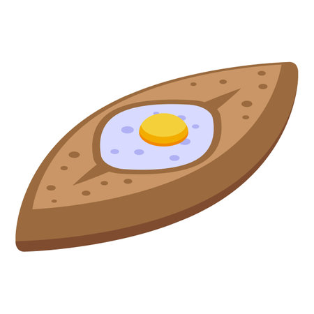 Egg food dish icon isometric vector. Bread lunch. Cuisine mealのイラスト素材