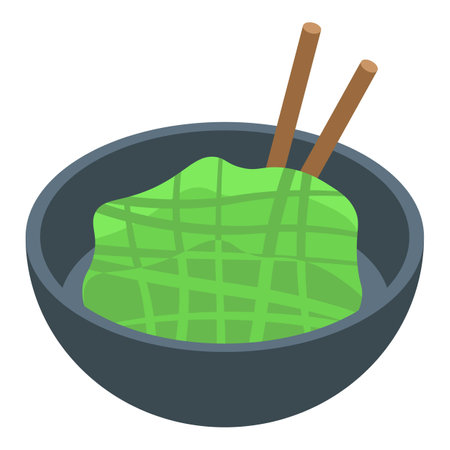 Algae salad icon isometric vector. Marine alga. Sea plantのイラスト素材